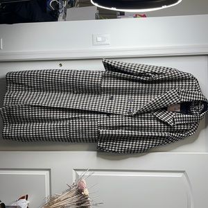 Oversized Houndstooth Formal Coat